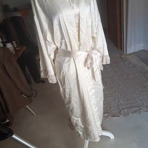 Vintage satin woman's belted robe